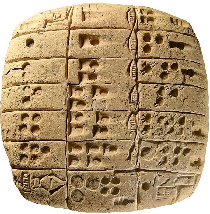 Древние версии таблицы умножения на камнях