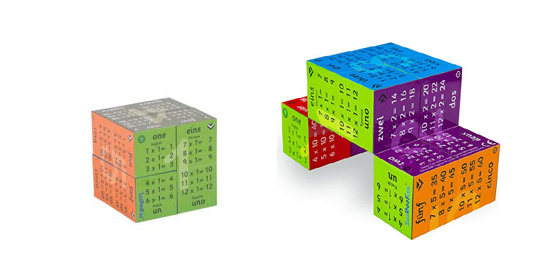 Кубики с таблицей умножения